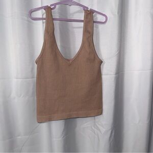 Nikibiki Ribbed Brown Tank Top